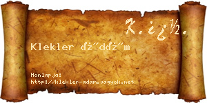 Klekler Ádám névjegykártya