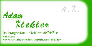 adam klekler business card